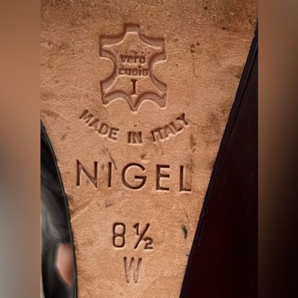 Women's Brighton 8.5 M Black Slingback Heels Crocodile Embossed - Picture 6 of 6